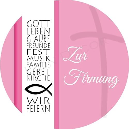 Tortenaufleger Firmung7 / mehr Farben zur Auswahl / 20 cm Ø (rosa)