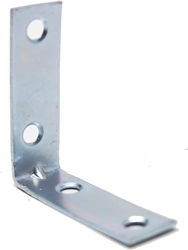 fiXte Eckstreben aus Stahl, verzinkt, rechtwinklig, 50 mm x 16 mm, erhältlich in Packungen mit 4 und 10 Stück (4 Stück)