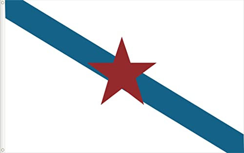 BANDERA NACIONALISTA GALLEGA/BANDEIRA NACIONALISTA GALEGA. ESTRELEIRA. CALIDAD RASO PREMIUM 120D. TAMAÑO GRANDE 150X90 CM
