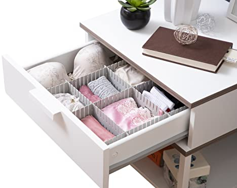 InnovaGoods® Organizador Cajones 16 Unidades, organizador Ajustable, Práctico y Funcional, Ideal para Organizar los Cajones y Ahorrar Espacio, Fácil de Montar y Adaptar, Resistente y Flexible.