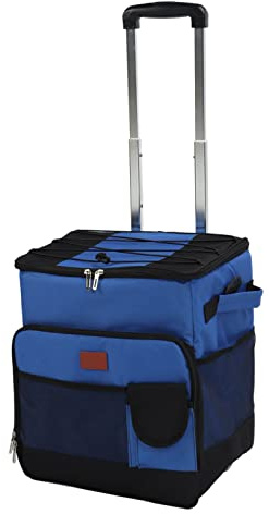 VBESTLIFE Isolierte Kühltasche mit Rollen, 35 L, Oxford-Stoff, Aluminiumfolie, Tragbar, Rollbare Kühltasche für Grillen, Strand, Sommer, Camping, Picknicks, Wandern, Vbes