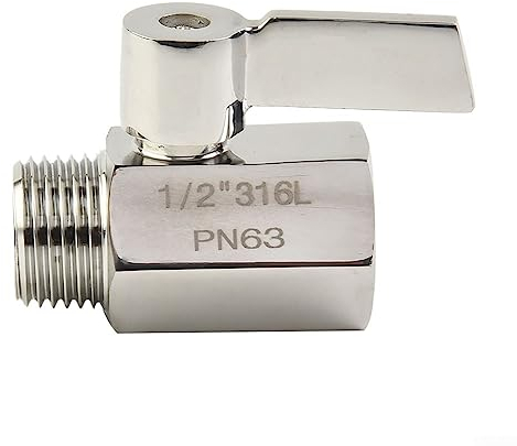 HEIBTENY Wassersparer Absperrventil Edelstahl Griff Kugelhahn,Absperrventil Duschkopf Hand,Duschkopf-Absperrventil,Wohnmobil-Duschabsperrventil,Wassersparendes Verstellbares Ventil