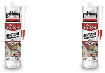Rubson Mastic Maison Acrylique Murs & Fenêtres, mastic acrylique couleur acajou pour intérieur & extérieur, comble fissure, joint porte et fenêtre, 280 ml (Lot de 2)
