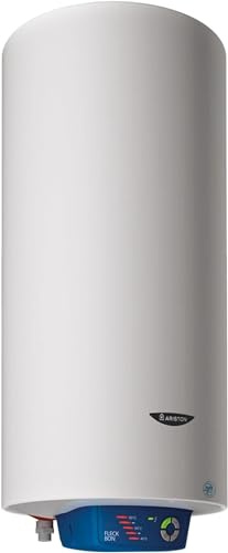 Ariston Fleck Bon - Termo Eléctrico 75 Litros de Diámetro Estrecho, Calentador de Agua Eléctrico Horizontal y Vertical - Servicio Post-Venta solo Disponible en España - Eficiencia B, Rango (A+/F)