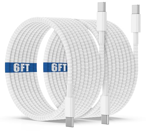 USB C to C Charging Cable 6ft, 60W Fast Type C to C Charger Cord Long for Apple iPhone 17 Pro Max/17 Air/16 Pro Max/15 Plus, MacBook Pro 2021/2020/2019,iPad 12.9/11 inch/Mini/Air 5/4,Samsung Galaxy