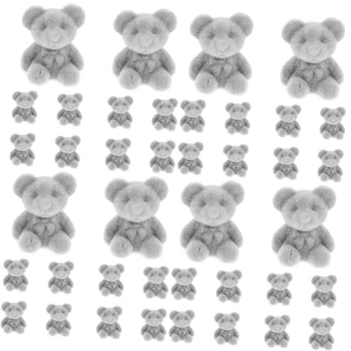 ifundom 40 STK Mini-bärpuppe Kunsthandwerk Hochzeitsgeschenke Hochzeitsdekoration Zubehör Für Handyhüllen Beflockte Bärenfigur Desktop-dekor Bärendekor Herbst Und Winter PVC Bärenpuppe