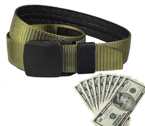 Ceinture de sécurité pour argent de voyage, ceinture avec porte-monnaie, ceinture de sécurité pour objets de valeur, porte-monnaie antivol Cashsafe, ceinture antivol de voyage sécurisée pour passeport