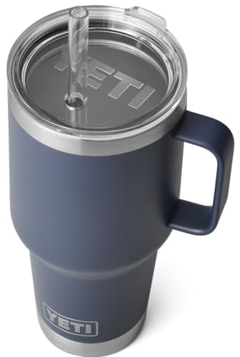 YETI Rambler Straw Mug, Stainless Steel Vacuum Insulated Mug with Stronghold Lid, Navy, 35 oz (1 l)
