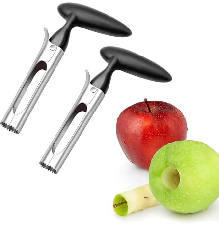 Weenwill Descorazonador de Manzanas,2 PCS Descorazonador de Fruta Cortador de Acero Inoxidable Saca Corazon Manzana Removedor de Descorazonador de Manzana Cortador Manzana para Hogar Cocina Peras