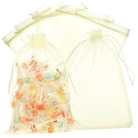 SEWOART 50 Stück Kleine Organza Taschen 20x30cm Kordelzug Bonbonbeutel Aus Organza Transparent Einfarbig Dekorative Mehrzweck Verpackungstaschen Für Hochzeit Party Süßigkeiten Schmuck