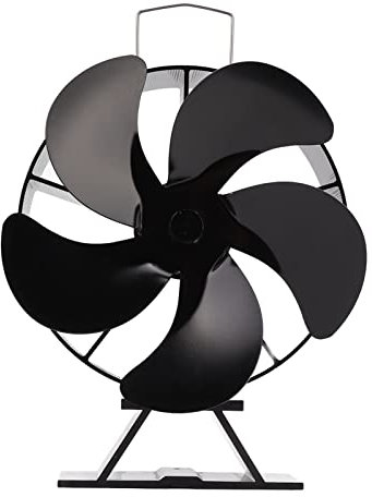 ANKROYU Ventola per stufa ad alimentazione a calore 5 pale resistenti ad alta temperatura che brucia il camino ventilatore far circolare aria calda per la lega di alluminio riscaldante