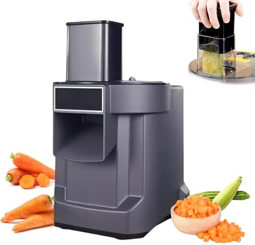Glowdora Coupe Légumes Électrique 3 en 1, Hachoir À Légumes Commercial 100 W avec 3 Disques De Coupe, Coupe Légumes Multifonction pour Couper en Dés, Trancher, Râper Les Fruits Et Légumes.