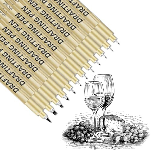 hautllaif 12 Fineliner Pens Set,Waterproof Ink Art Pens,Precision Fine Tip Markers for Sketching, Technical Drafting & Detailed Artwork,Ideal for Drawing, Sketching, Manga, and Art