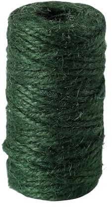 WANYI 1 Stück Jute-Schnur Kordel 100M pro Rolle Juteschnur Bunt Schnur Reißfest Kordelband 2mm Dicke Juteseil für Dekokordel, Geschenkverpackung, Handwerk(Dunkelgrün)