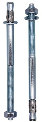SKIR'CO (2 Stück) Verzinkte Keilanker M14 x 200 mm, Metalldübel, Ankerbolzen, Mauerwerk und Beton Spreizbolzen