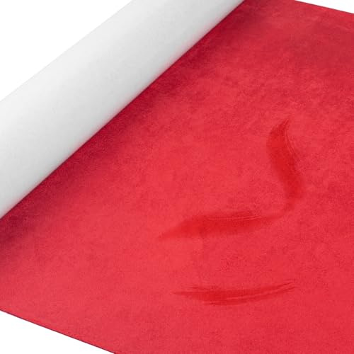 Mikrofaserstoff Folie Selbstklebend Premium, Rot Selbstklebender Stoff 42cm x 150cm, Stretch Wildleder Optik Kunstleder für Cockpit Autoinnenraum Möbel DIY Reparatur