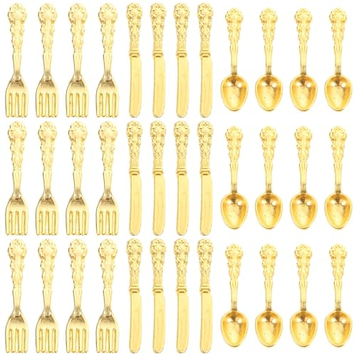 ifundom Set da 36 Pezzi Mini Stoviglie per Casa delle Bambole Micro Utensili da Cucina in Miniatura Accessori Decorativi per Modellini e Progetti Fai da Te
