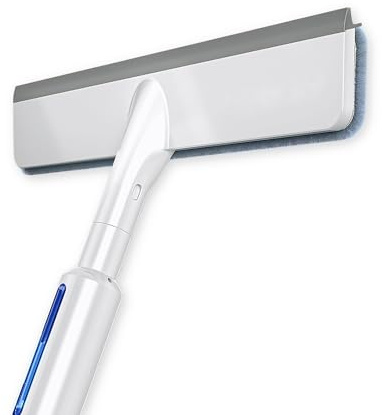 Window Cleaning Squeegee, 3-in-1 Scrub Spray Scrape Tool with Built-in 2.71oz Sprayer, Extendable Handle 13in to 45in, Bidirectional Wiper for Streak-Free Cleaning on Windows, Mirrors, Tiles, Wall Mop