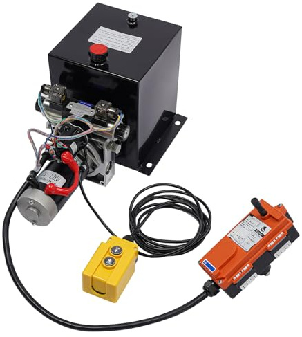 21MPA Hydraulikpumpe Doppelwirkende Hydraulikaggregat 1200W 12V Elektrohydraulik Pumpe mit Fernbedienung,hydraulik handpumpe Hydraulikzylinder für Aufzüge, Gabelstapler,8 Quart