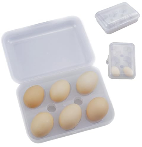 Huevera - Huevera de 7,87 pulgadas | de viaje de PP - Huevera a prueba de golpes con 6 rejillas para camping, picnic, senderismo, nevera al aire libre, cocina, caja portátil