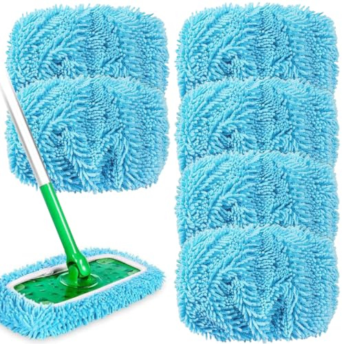 6er-Pack Wischtücher für Feuchte Bodentücher, waschbar, Mikrofaser, Nassreinigungstücher für Böden, blau