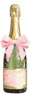 7 edible image pretty champagne bottle cake topper decoration- Premium icing paper - NOT-PRECUT - bubbles