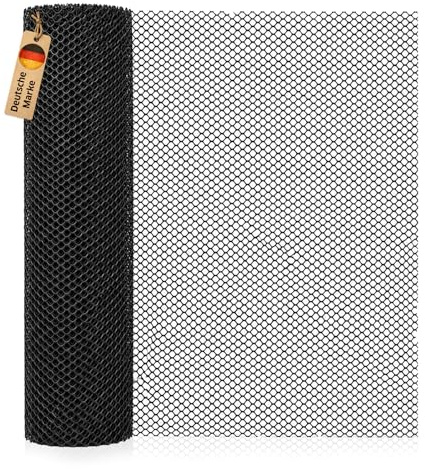 NOOR Kompostgitter - Rollenzaun aus HDPE 540g/m² - 60x500 cm Schwarz | mit reißfester Rautenstruktur - für Komposter, Schnellkomposter & Thermokomposter - Gitter für Komposthaufen