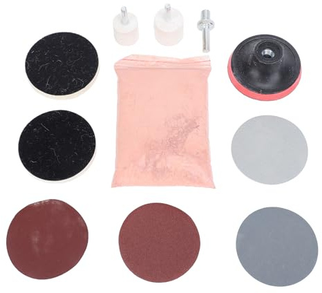 Omquot Autoglaspolier-Set, 32-teilig, einfaches Entfernen von Kratzern für Windschutzscheibe und Autofenster, Cerumoxidwolle, 230 g