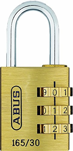 ABUS Zahlenschloss 165/30 - Vorhängeschloss aus Messing - mit individuell einstellbarem Zahlencode - Kofferschloss / Spindschloss - ABUS-Sicherheitslevel 3