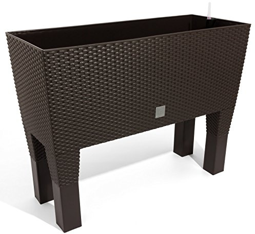 Jatery Garden 72 Liter mit dunkler Ocker -Bewässerung 80 x 33 x 65 cm mit Beinen