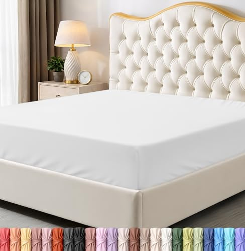 Full Fitted Sheet, Ultra Soft Fits Up to 15 Inch Deep Pocket, White
