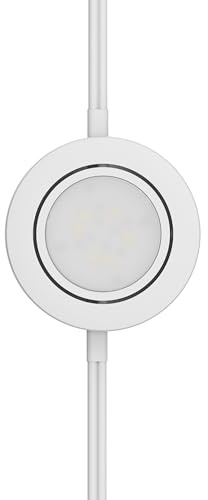 Getinlight LED Puck Lights, 2.75 Metal Housing, Wall-Dimmer Compatible, 2700K Warm White, White Finish, Plug-in or Hardwired, ETL Listed, IN-0107-1
