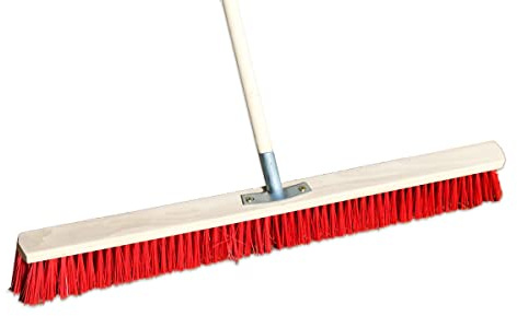 Straßenbesen breit Besen Kehrbesen mit Metallstielhalter PVC mit Stiel (50cm Besen + 120cm Stiel)