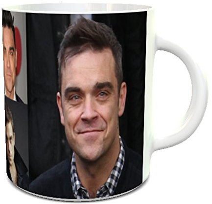r&e Personalised Printing Ceramic Coffee Mug, Robbie Williams Images, 11oz, Safe for Dishwasher & Microwave
