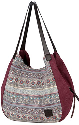 Canvas Shopper Bag Damen Handtasche Einkaufstasche mit Große Kapazität