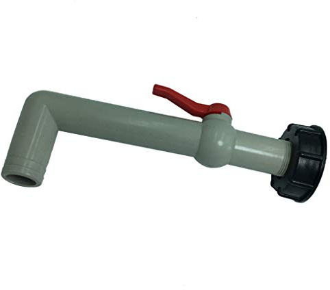 SDENSHI Bec de Vidange avec Écrou 90 Degrés, pour Raccord Robinet Cuve IBC 1000L Eau Prolongateur Diamètre Pluie Arrosage 60mm - B 1 Pouce rallongé de 90 degrés
