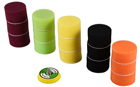 Aramox 16 pcs 2 Car Care polish Polishing pads Pad for drill, Sponge Flat Polishing Buff Pad Set For Air Sander Car m6 Polisher pad Thread-M6X1