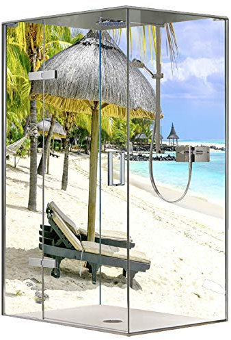 Original FLYERANDPRINT - SHOWER-PLATE, Alu-Dipond, OHNE FUGEN, Fliesenersatz, Duschrückwand, Wunschmaß, Dusche, Bad, Wandverkleidung, Wandverkleidung, DS-17-51 (Set mit 2 Platten, 90 x 200 cm)
