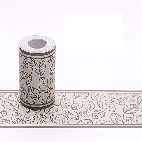 Tapetenbordüre selbstklebend zum Aufkleben für Wohnzimmer Küche Badezimmer Abnehmbare Wasserdicht Bodenleiste PVC Dekorative Bordüre Braune Blätter 10.6cm X 1000CM