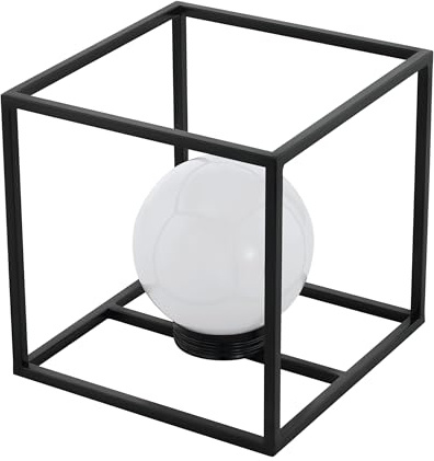 EGLO Lámpara solar de mesa para exterior Z_Solar, artefacto con esfera | de luz blanca de plástico, unidad de punto de luz metálica negra, fuente de luz fría