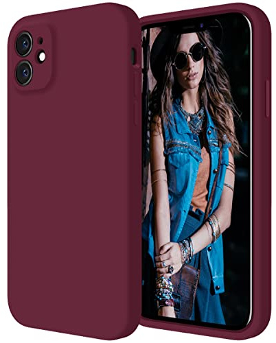 Cordking Designed for iPhone 11 Case, 6.1, Plum | Silicone [Square Edges] & [Camera Protecion] Upgraded Phone Case with Soft Anti-Scratch Microfiber Lining