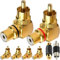 Xiatiaosann RCA Right Angle Adapter, 90 Degree Phono Plug Female to Male Gold-Plated Connector 8 PCS (4 Red, 4 Black) for Cable DVD Amplifier Speaker Car Stereo