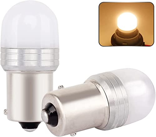 Bsxywa Ba15s P21w Bombilla Led 12v 24v 1156, Blanco CáLido 3000K, Para Barco, Rv, Interior de Vehículos, Remolque, Jardín Iluminación. (2 Piezas)