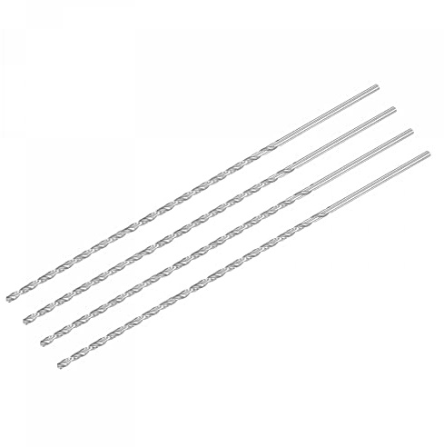 sourcing map HSS(High Speed Steel) Extra Long Twist Drill Bits, 3.5mm Drill Diameter 250mm Length 4 Pcs