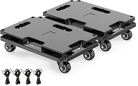SOLEJAZZ Transportroller Set, 400kg Tragkraft, MöBeltransportwagen Koppelbar, Umzugshelfer MöBeltransportrollen, Schwarz, 2er Pack