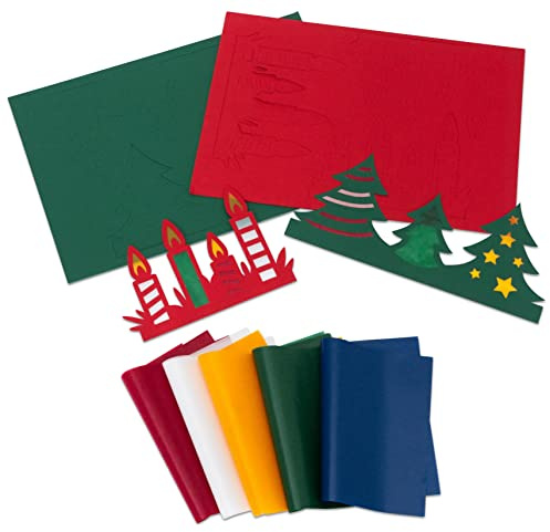 Betzold Fensterbilder Weihnachten Bastelset | 30 Stück, Fensterdekoration, Winterlandschaft