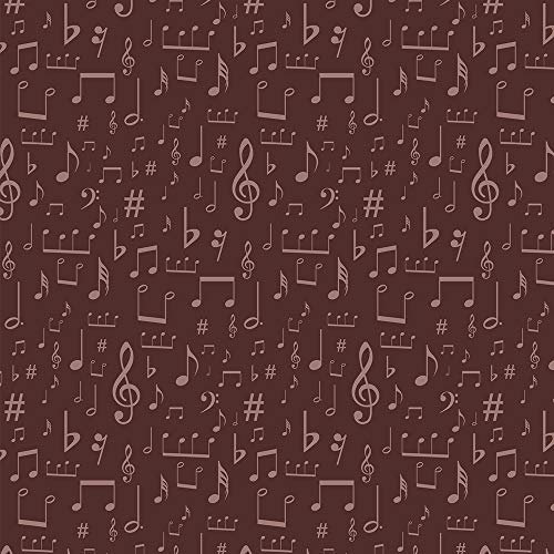 wandmotiv24 Fototapete Noten Muster dunkelrot, 300 x 210 cm - selbstklebende Strukturtapete, Wanddeko, Wandbild, Wandtapete, Musik rosa rot M6439