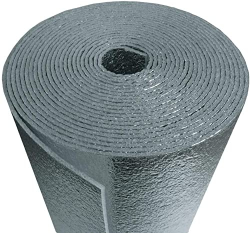 US Energy Products R-8 HVAC Duct Wrap Insulation Reflective Double Sided Foam Core (Class 1-A ASTM FIRE Rated) (AD5 1/4INCH Thick) 1FT X 75FT (75SQFT)