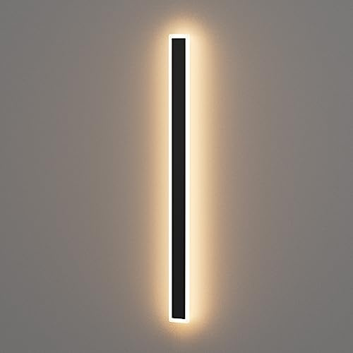 Klighten 35W LED Lange Wandleuchte Schwarz, IP65 außenlampe 150cm 3000K | Warmweiß lange wandleuchte aussen innen, aussenlampe wand, Eisen+Acryl, Außenwandleuchte, Außenlampe für Villa Terasse