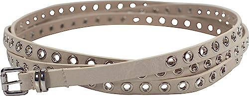 fashionchimp Doppelgürtel für Damen, Wickelgürtel mit Lochnieten-Besatz und Silber-Schließe, Breite ca. 1,5cm